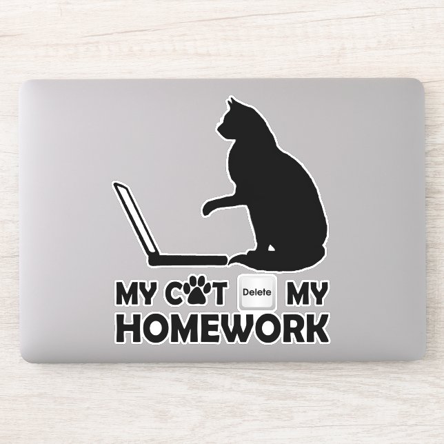 Adesivo Meu gato apagou minha tarefa (Computador)