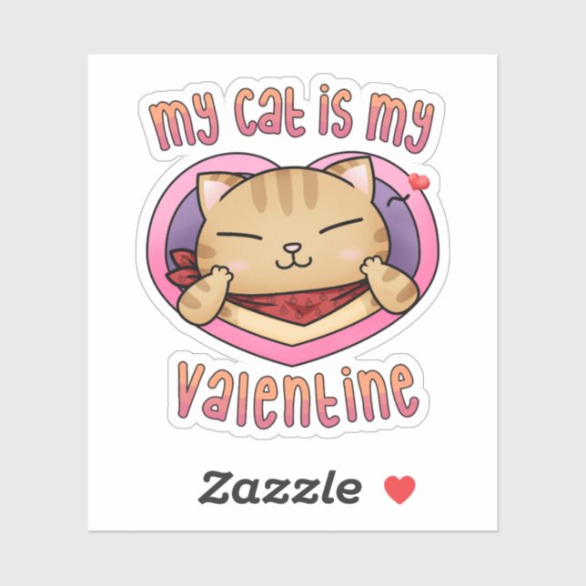 Adesivo Meu Gato é Meu Namorados Laranja Tabby (Folha)