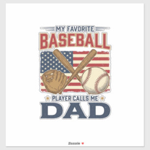 Adesivo Meu jogador de beisebol favorito me chama de papai