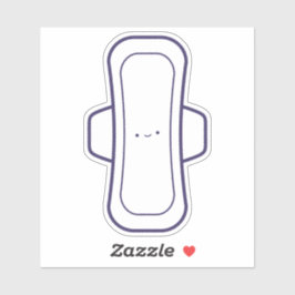 Adesivo Meu Primeiro Período, Bela Rapariga Cartoon Menstr