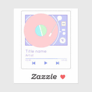 Adesivo Meu Retro Vibe o Jogador de Vinil Record Pastel