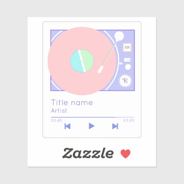 Adesivo Meu Retro Vibe o Jogador de Vinil Record Pastel (Folha)