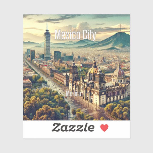 Adesivo México Cidade do México Vinheta Vinil de 3 polegad (Folha)