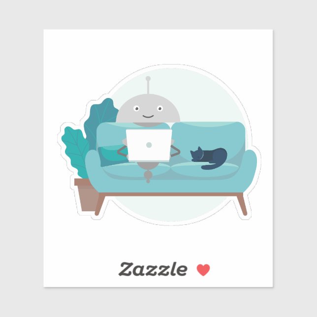 Adesivo Mia com gato (Folha)