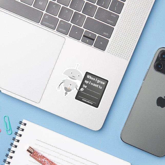 Adesivo Mia - "Quando Eu Crescer..." (Notebook com iPhone)