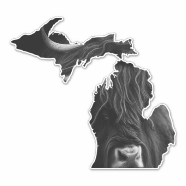 Adesivo Michigan Highland Cow (Frente)