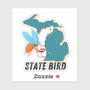 Adesivo Michigan State Bird - Mosquito Funny Car Decal