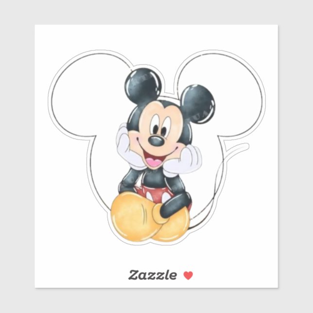 Adesivo Mickey Mouse Bolinhas Vermelho Chã de Bebê (Folha)
