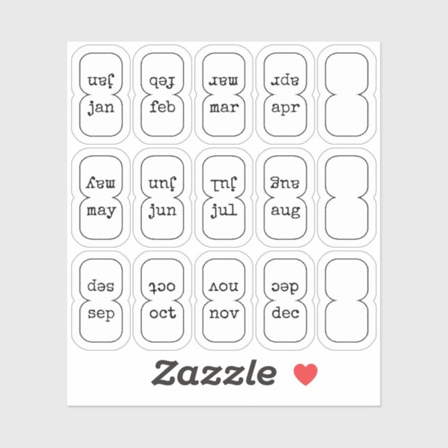 Adesivo Micro Monthly Index Tabs Journal Divider Foldable (Folha)