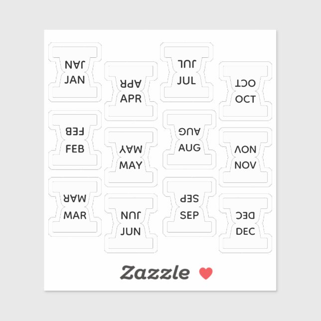 Adesivo Micro Months Index Tab Bujo Divider Labels Planner (Folha)