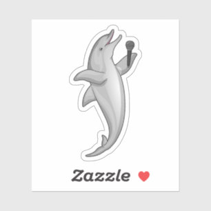 Adesivo Microfone Dolphin Singer