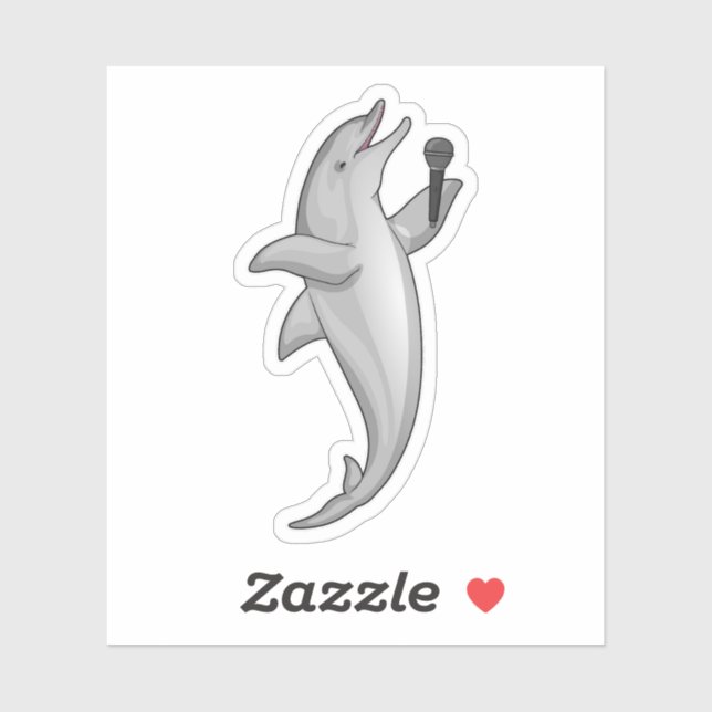 Adesivo Microfone Dolphin Singer (Folha)