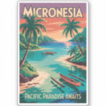 Adesivo Micronesia Boats Illustration Travel Art Vintage<br><div class="desc">Micronesia retro vector travel design. Micronesia is a Pacific island region known for its crystal-clear lagoons, ancient stone ruins, and vibrant island cultures. Spread across thousands of islands, it offers pristine nature, world-class diving, and a tranquil escape far from crowded destinations.</div>