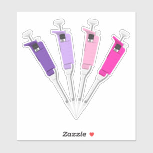Adesivo Micropipetas cor-de-rosa e púrpura