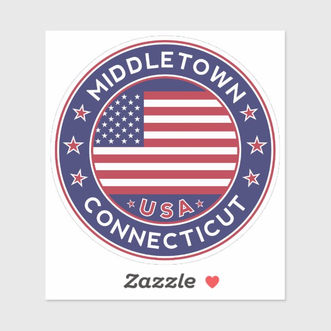 Adesivo Middletown Connecticut (Folha)