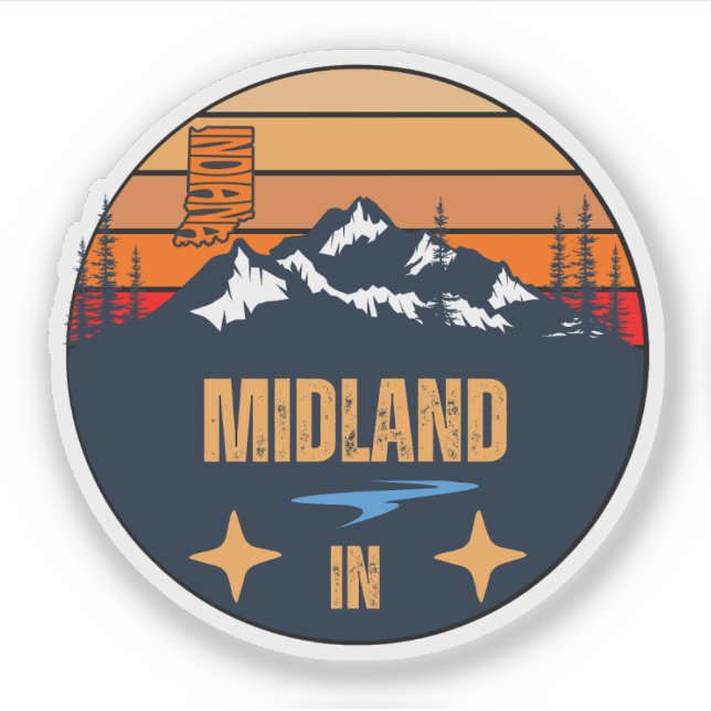 Adesivo Midland, Indiana (Frente)
