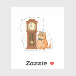 Adesivo Midnight Countdown Clock Cat Golden Sparkles