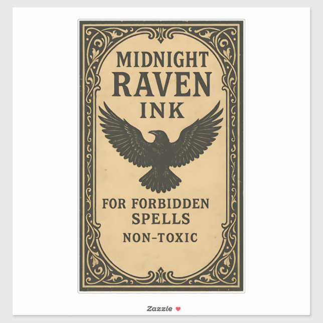 Adesivo Midnight Raven Ink - Halloween Apothecary Label (Folha)