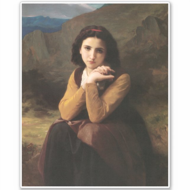 Adesivo Mignon Innocence of Adolescent Girl, Bouguereau (Frente)