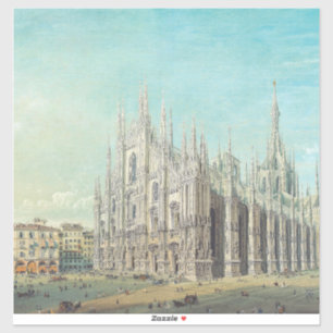 Adesivo Milão Piazza del Duomo década de 1850 por Carlo Bo