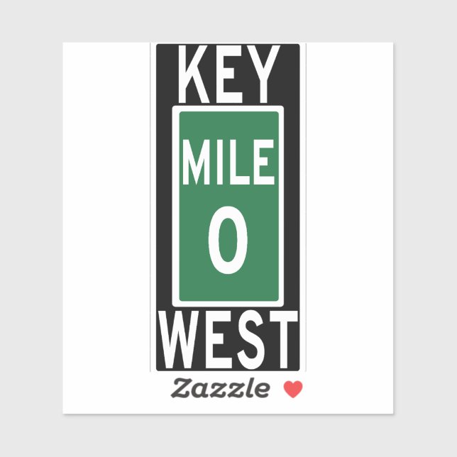 Adesivo Mile 0 Key West (Folha)