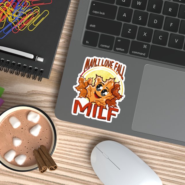 Adesivo Milf, Cara, Eu Adoro Cair, Cotação Sazonal Autumn (Criador carregado)