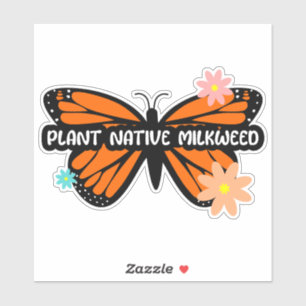 Adesivo Milkweed para Monarchs Custom-Cut Vinyl Sticker