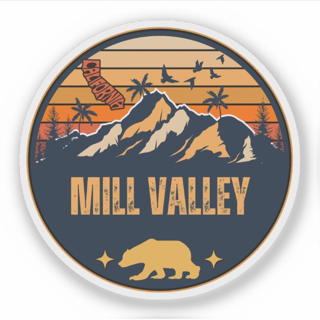 Adesivo Mill Valley, Califórnia (Frente)