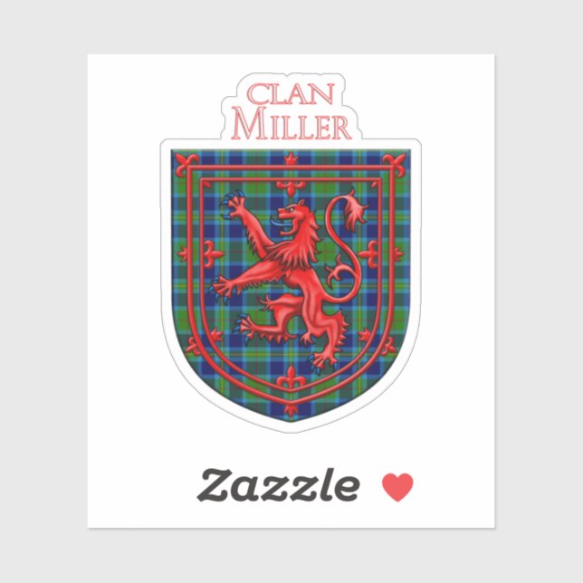 Adesivo Miller Tartan Scottish Plaid Lion Rampant (Folha)