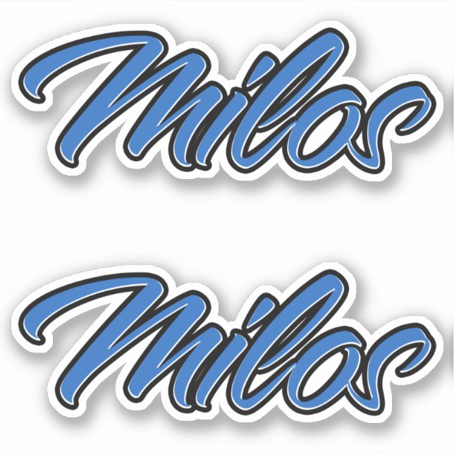 Adesivo Milos Name blue Aufkleber Sticker Stickerset (Frente)