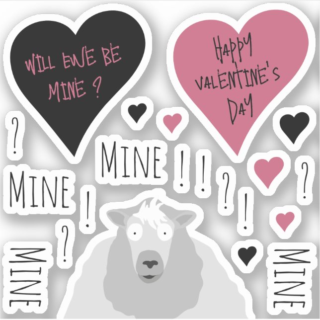 Adesivo Mina divertida Mina Mina Mina Mina Tema Ovino (Frente)