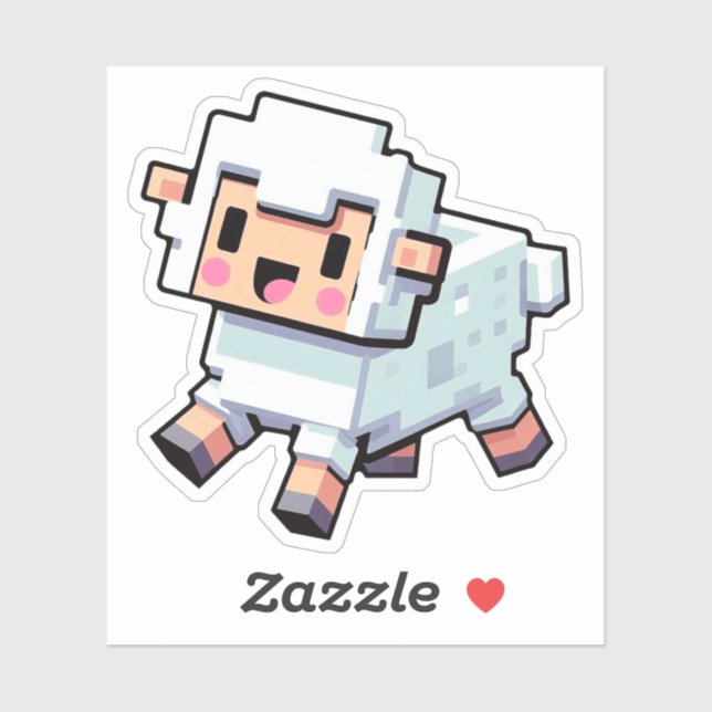 Adesivo Minecraft, Bela Ovelha, Minecrafter, Chibi Sticker (Folha)