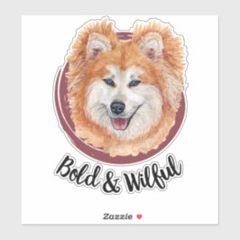 Adesivo Minha Akita... Bold e Willful