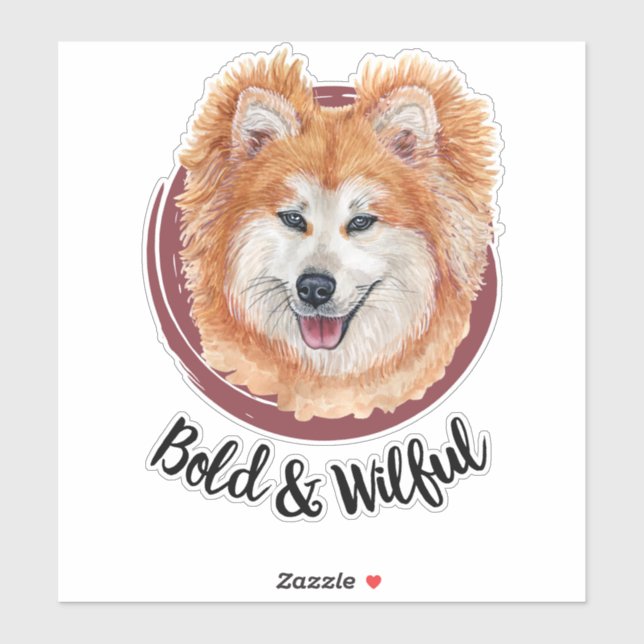 Adesivo Minha Akita... Bold e Willful (Folha)