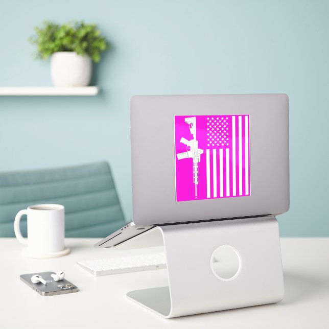 Adesivo Minha América Rosa  (Laptop na mesa)