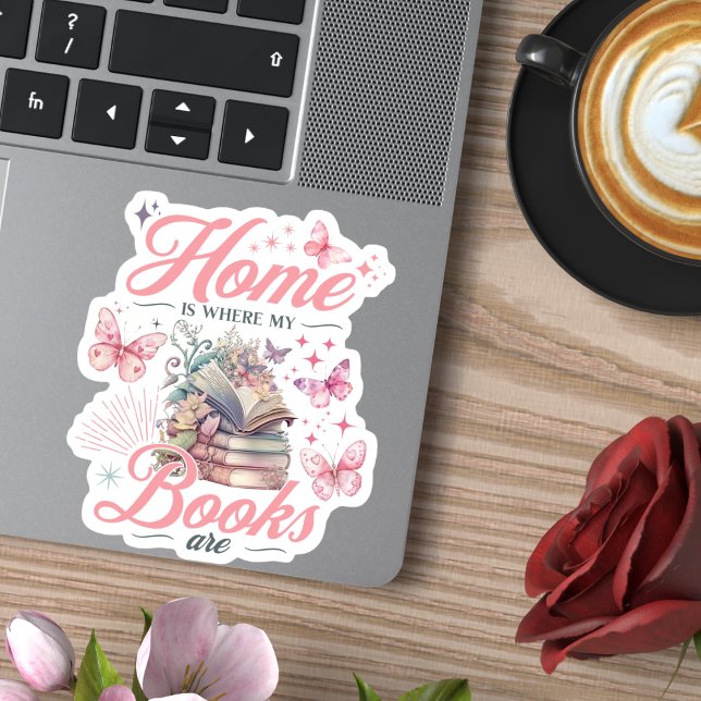 Adesivo Minha casa é onde meu livro está (Criador carregado)