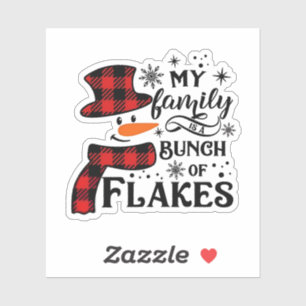 Adesivo Minha família é um monte de Flakes Snowflake