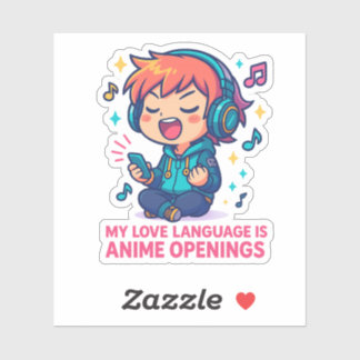 Adesivo Minha Linguagem do Amor São Aberturas de Animes