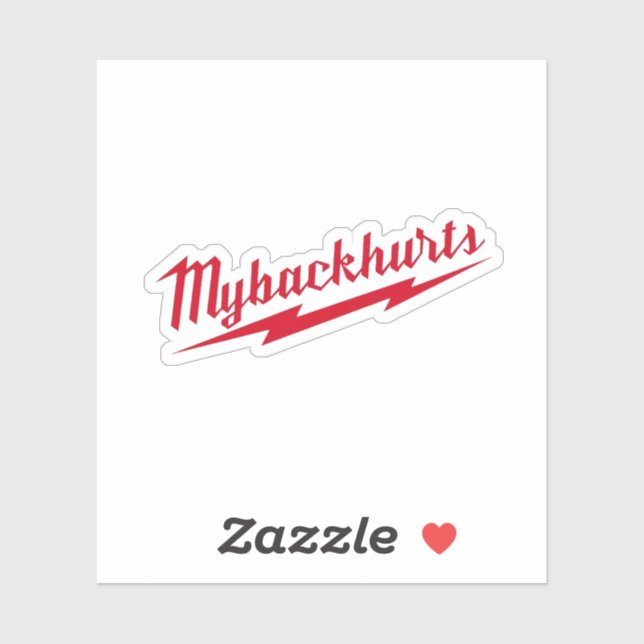 Adesivo Minhas Costas Machucam O Trabalho Do Duro (Folha)