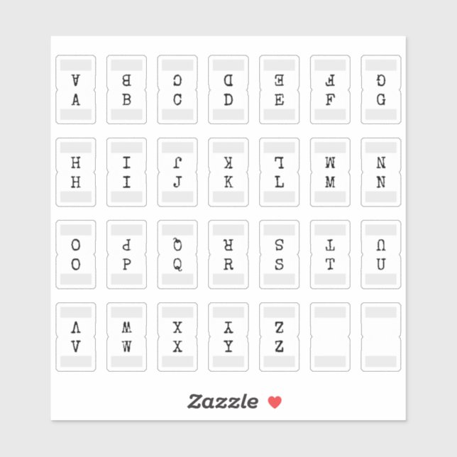 Adesivo Mini Alphabet Index Tab Page Divider Tab Folded  (Folha)