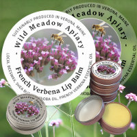Mini Beeswax Lip Balm Lid Label Francês Verbena
