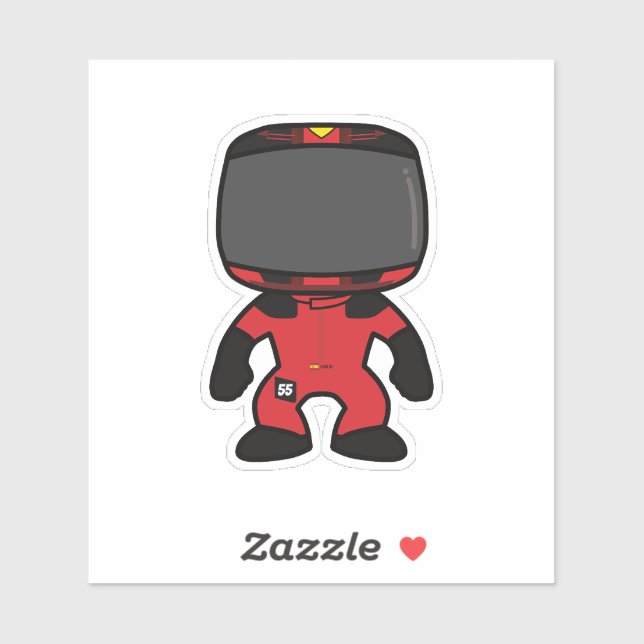 Adesivo Mini Figura Personalizada de Carlos Sainz - Estaçã (Folha)