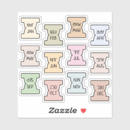 Adesivo Mini Guia Mensal Índice Pastel Bujo Planner Dobrad