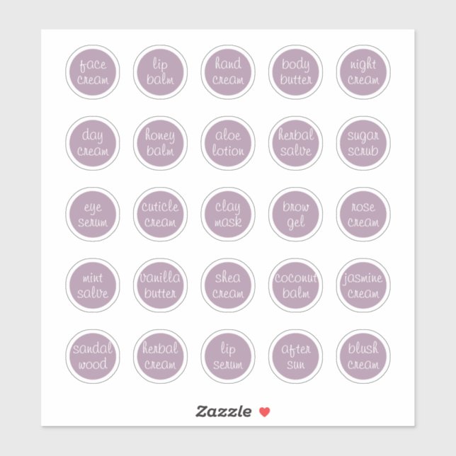 Adesivo Mini Jar Cosmético Personalizável de Lavanda de 1, (Folha)