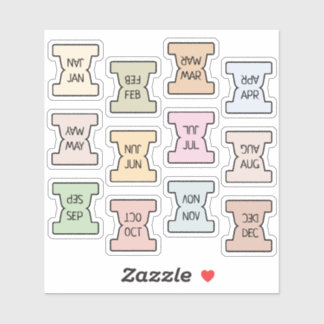 Adesivo Mini Monthly Index Tab Pastel Bujo Planner Folded