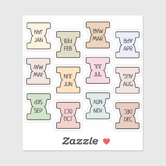 Adesivo Mini Monthly Index Tab Pastel Bujo Planner Folded  (Folha)