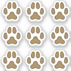 Adesivo Mini Pata Cachorro Imprime Animais Marrons Traçand
