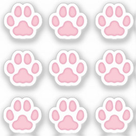 Adesivo Mini Pata de Gato Imprime Pinta Rosa Animais Rastr