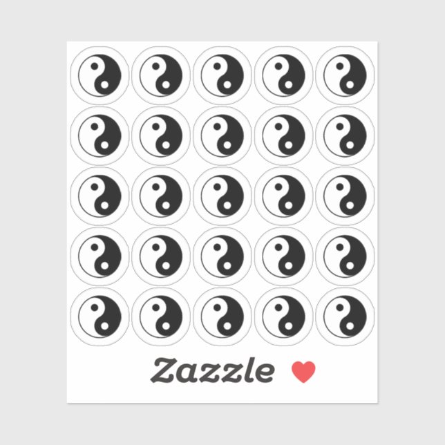 Adesivo Mini Yin Yang Símbolo Ícone Ícone Ícone Arte Marci (Folha)