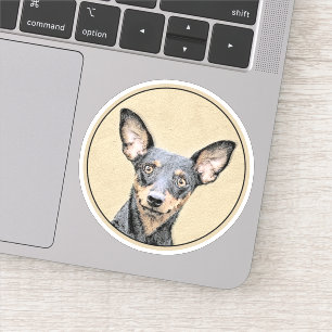 Adesivo Miniatura Pinscher Pintando Bela Arte Original de